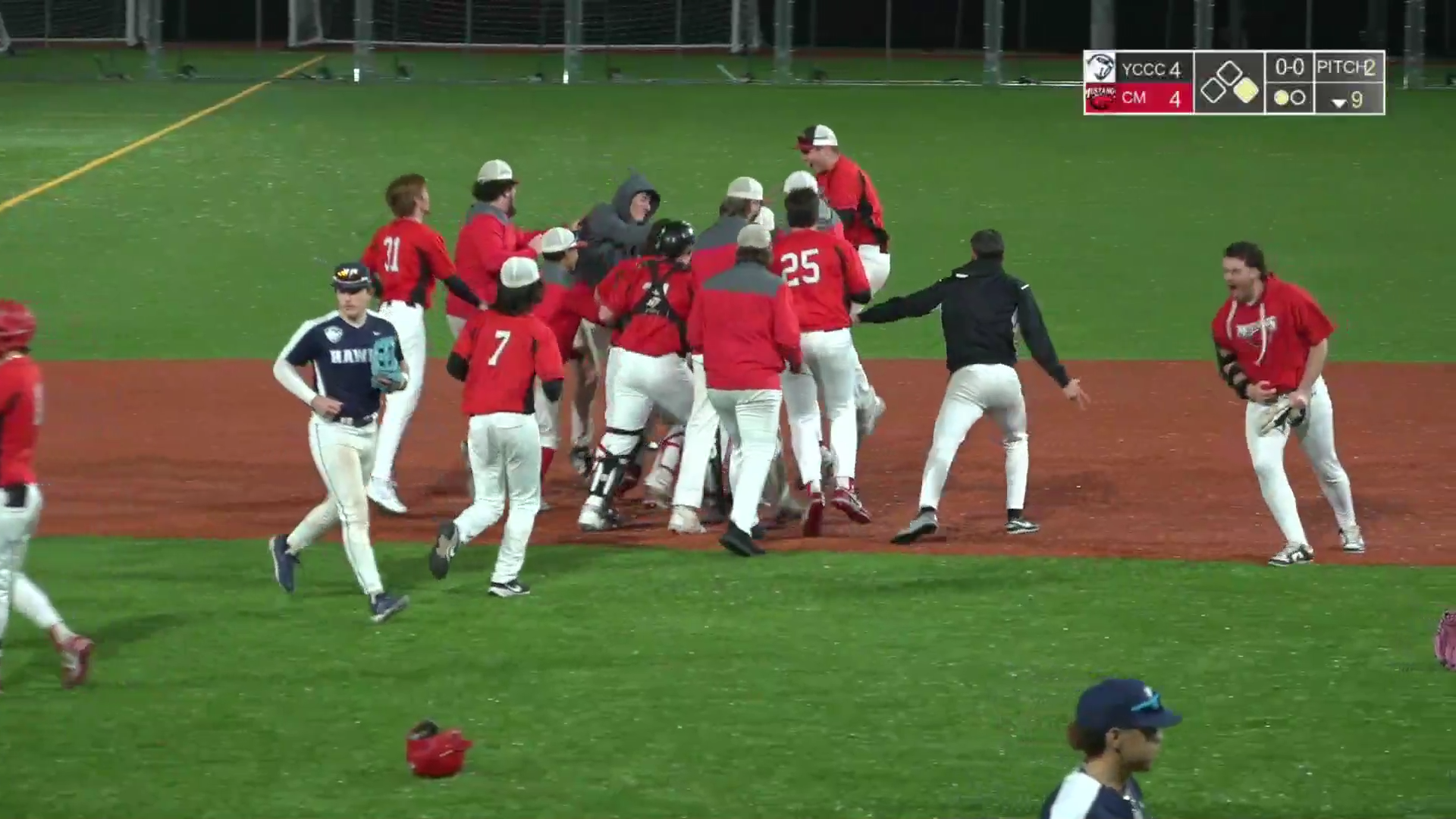 Mustangs Get Walk-Off Winner to Sweep Hawks